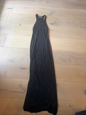 Women’s Black Racerback Maxi Dress - Sleek Sleeveless Style